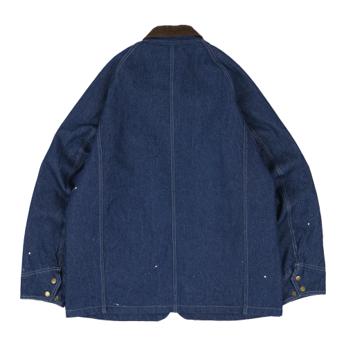 Padded Coverall Jacket_Crease Denim