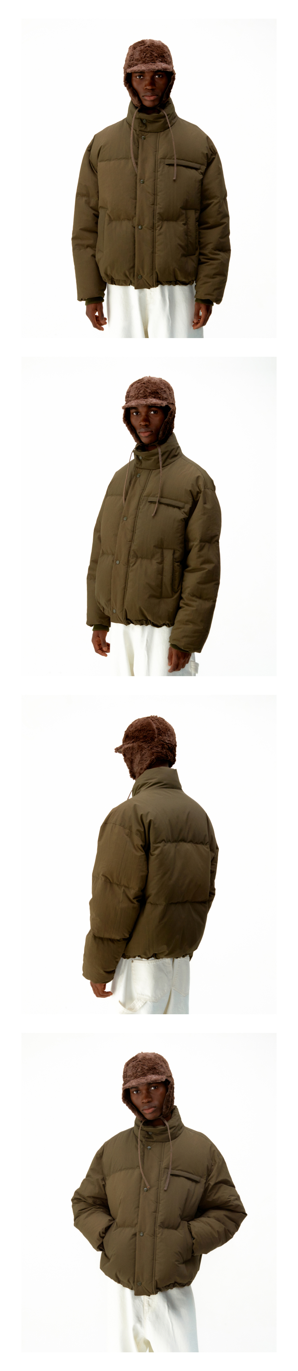 MUSINSA公式 | COOR Papery Quilt Duck Down Jumper (Khaki)