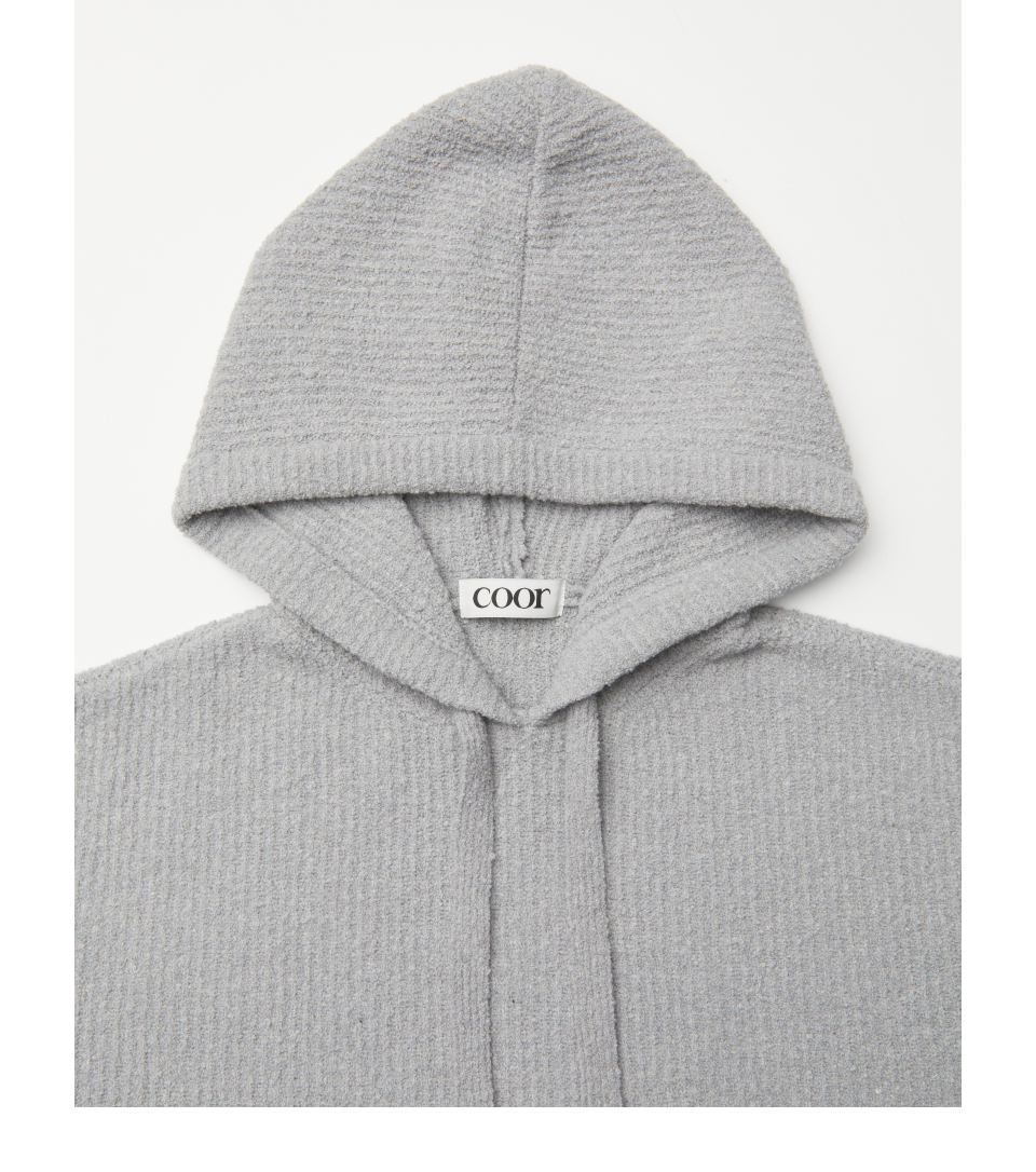 MUSINSA | COOR Wool Blend Buckle Yarn Hooded Sweater (Light