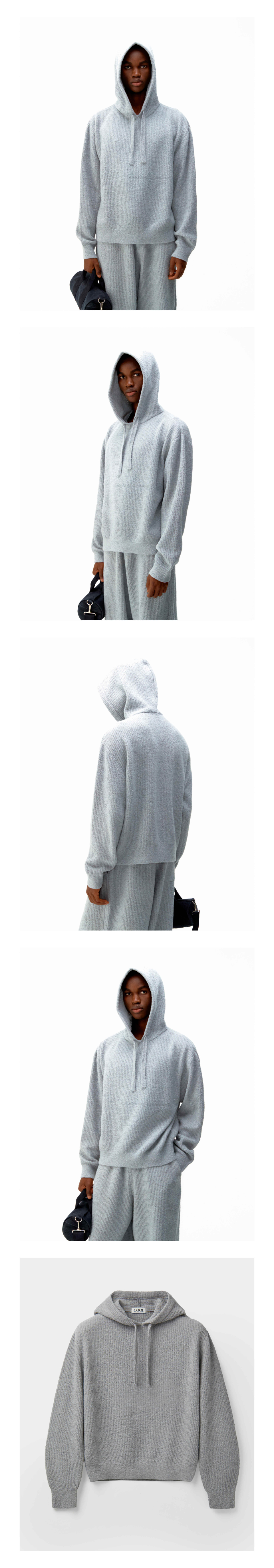 ★COOR★ Wool Blend Buckle Yarn Hooded Sweater Black CXE4KT0 MUSINSA | COOR Wool Blend Buckle Yarn Hooded Sweater (Black)