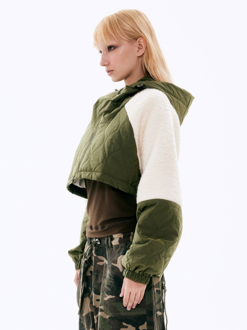 Padded шерсть Jacket_Khaki