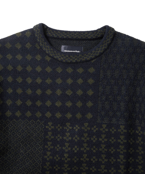 Block Knit L/S Top темно-синий
