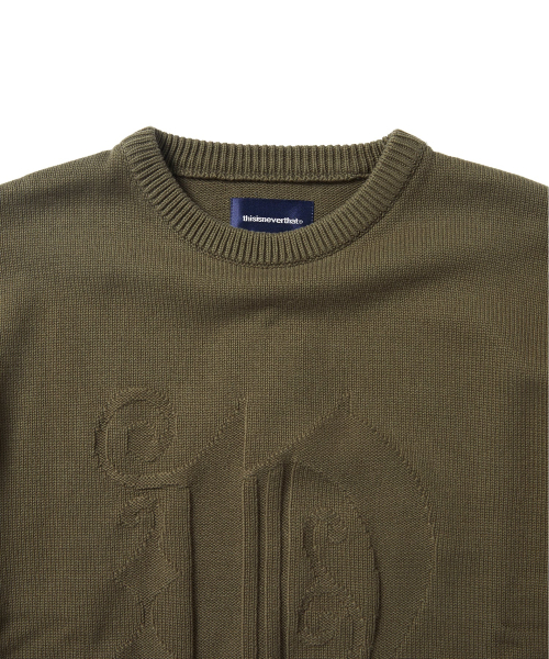 MUSINSA | thisisneverthat® Fortuna N-Logo Sweater Olive 