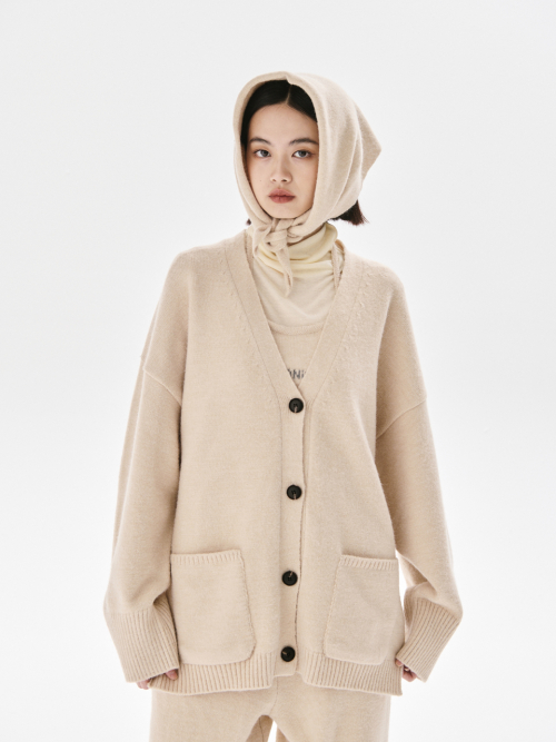 Rogge knit cardigan_BEIGE