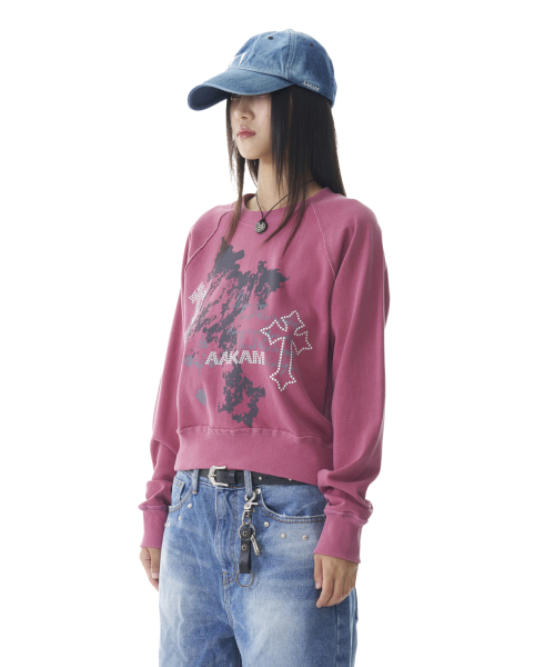 Cross Studded Sweatshirts (Pink) thumbnail 3