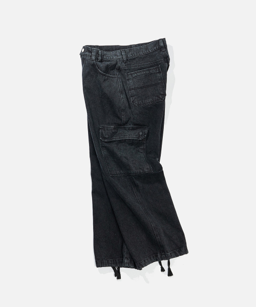 Широкие джинсы карго Black