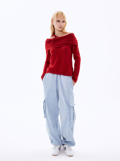 Paisley вельвет Pants_Skyblue
