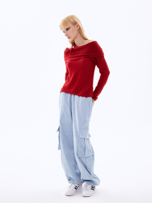 Paisley вельвет Pants_Skyblue