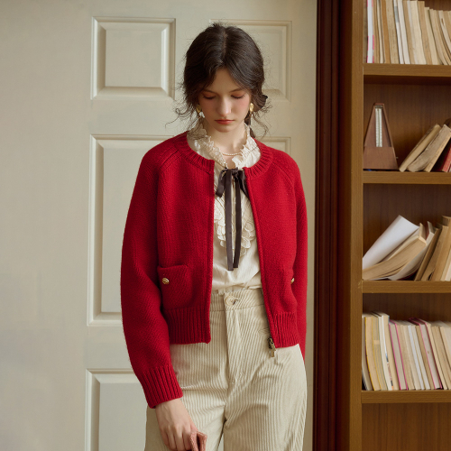 SR_Zip-up шерсть knitted cardigan_3color