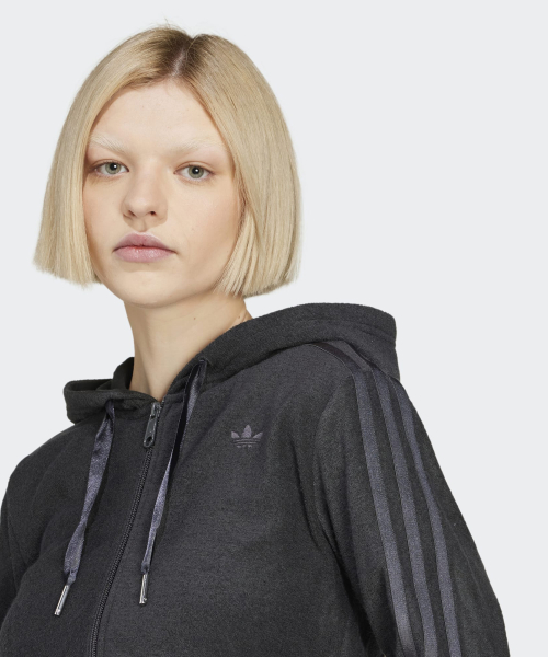 Укороченное худи на молнии - Black / JN3006