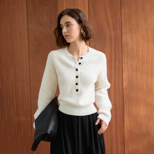 YY_Casual button knit top_3color