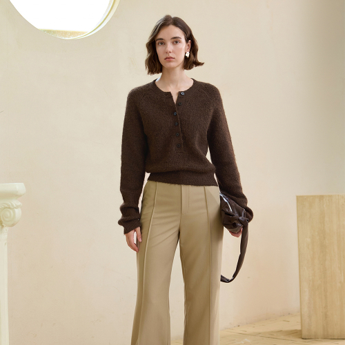 YY_Casual button knit top_3color