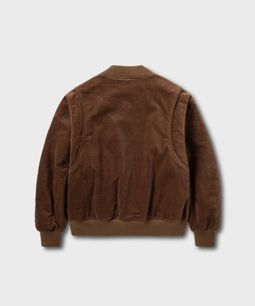 Бархатный зип-блузон Brown