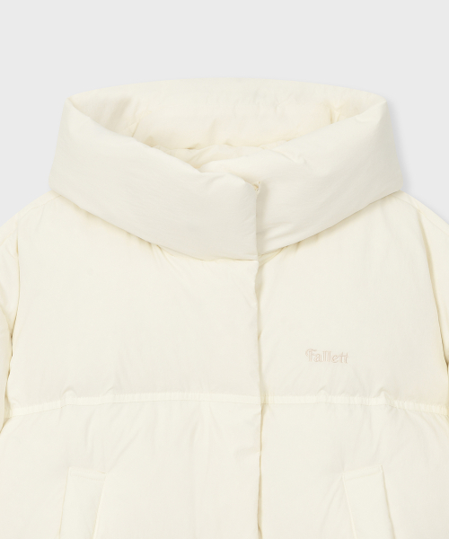Высокий воротник Duck Down пуховик Puffer Ivory