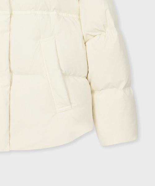 Высокий воротник Duck Down пуховик Puffer Ivory
