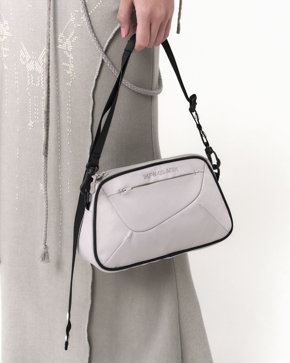 ◆ojos◆ Trapezoid Nylon Hobo Bag Grey 24FW-AC01-GR MUSINSA | OJOS Trapezoid Nylon Hobo Bag / Grey