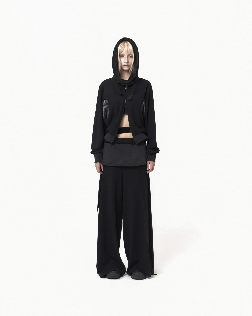 [OJOS] Muffler Boxer Crop Hoodie /追跡付 MUSINSA公式 | OJOS Muffler Boxer Crop Hoodie / Black