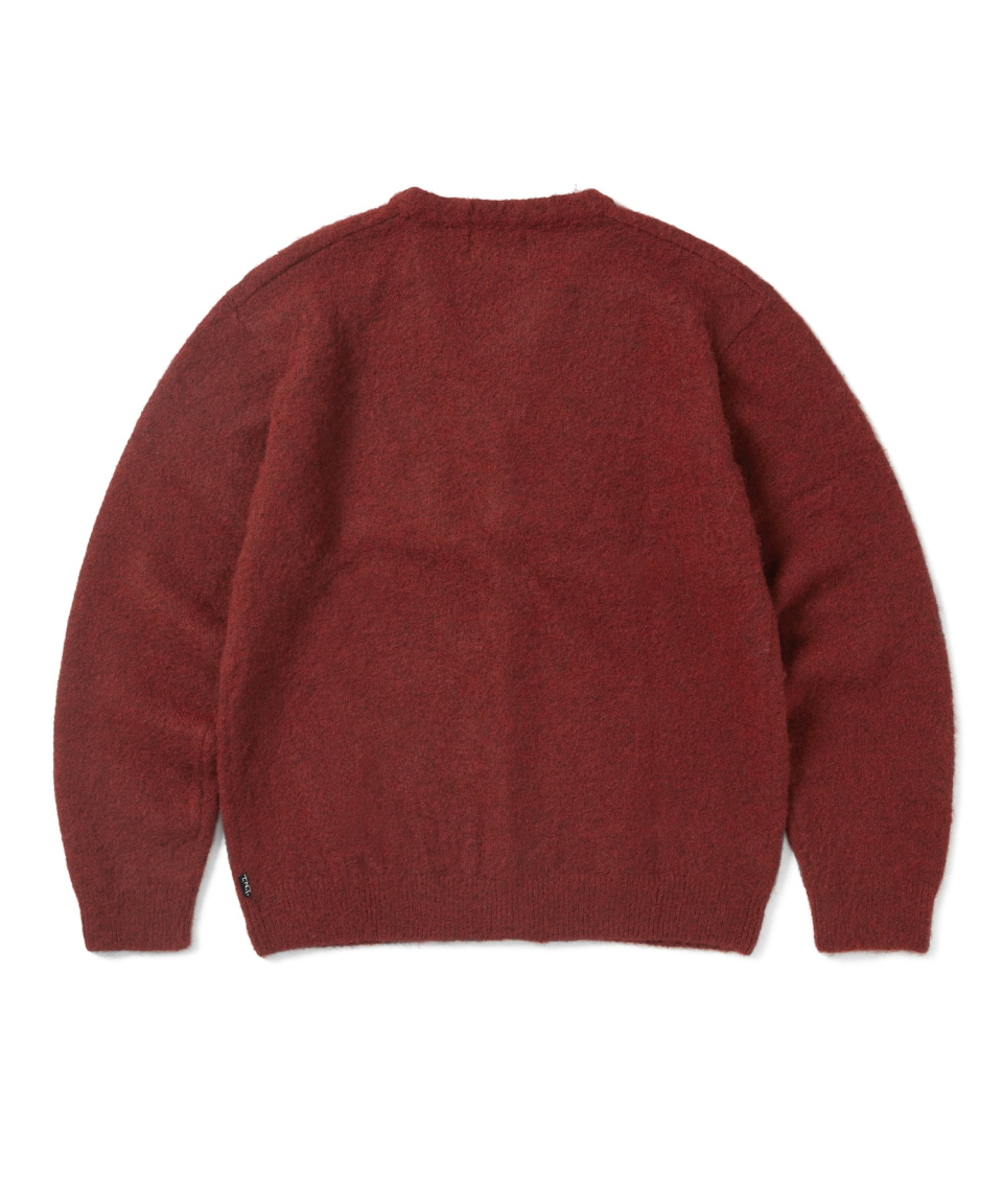 MUSINSA | thisisneverthat® Hairy Knit Cardigan Red