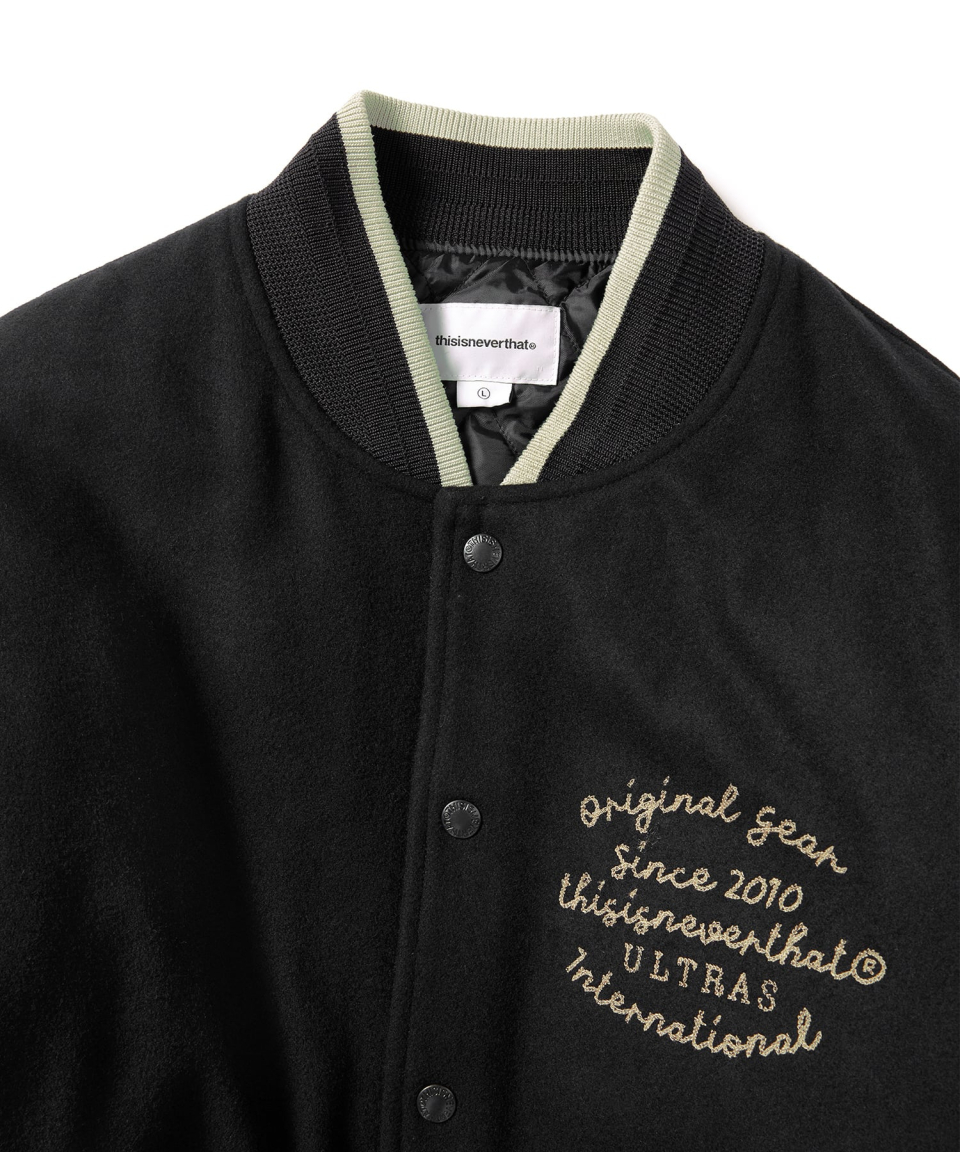 MUSINSA公式 | thisisneverthat® ULTRAS Varsity Jacket Black