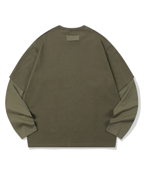 SIGNATURE LOGO PATCHWORK LONG SLEEVES_KHAKI