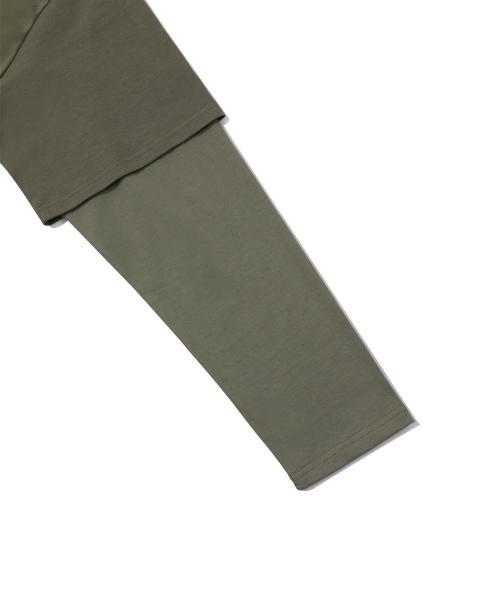 SIGNATURE LOGO PATCHWORK LONG SLEEVES_KHAKI