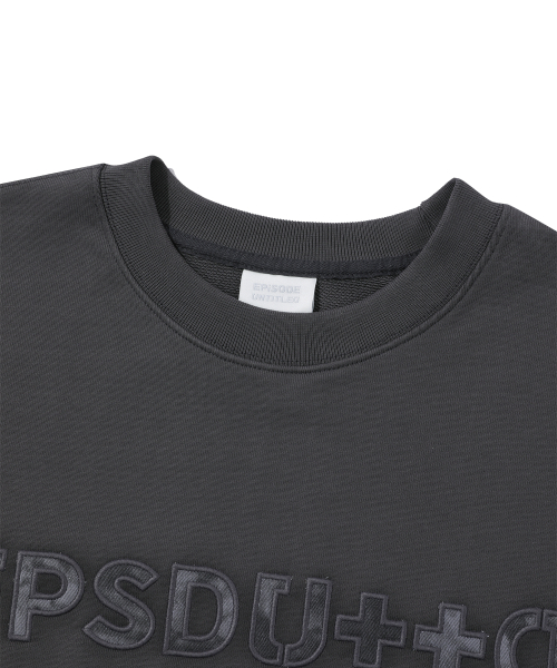 APPLIQUE EMBROIDERY LOGO SWEATSHIRT_CHARCOAL