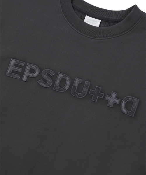 APPLIQUE EMBROIDERY LOGO SWEATSHIRT_CHARCOAL