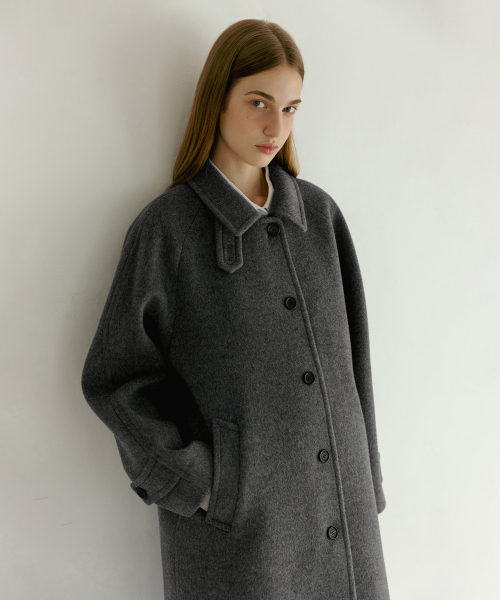 BALMACAAN WOOL COAT MELANGE GREY