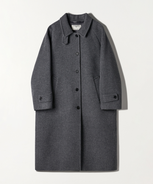BALMACAAN WOOL COAT MELANGE GREY