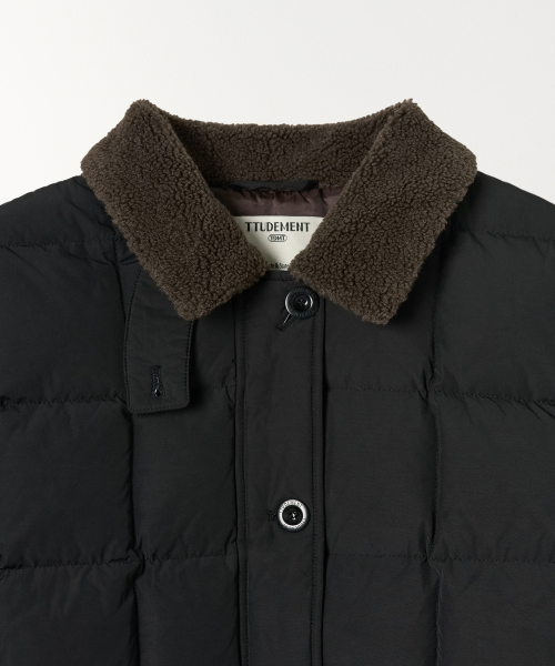 FUR COLLAR DOWN JUMPER BLACK