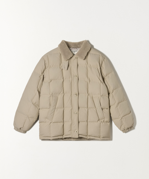 FUR COLLAR DOWN JUMPER BEIGE