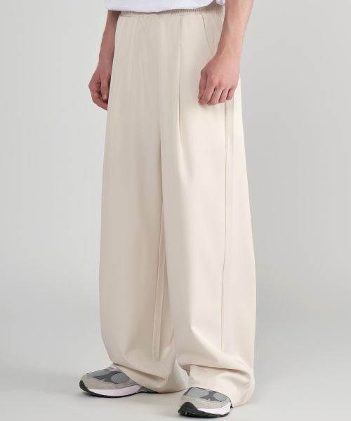 One-tuck wide banding slacks 3 Colors