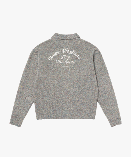 EMBLEM FULL ZIP-UP CARDIGAN-MINT