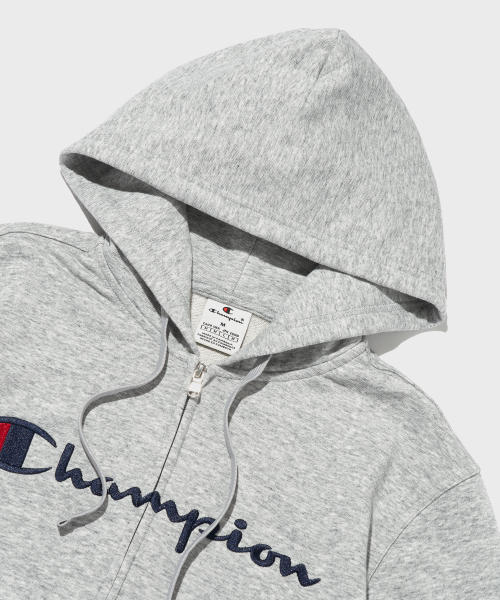 Худи на молнии с большим логотипом Normal Grey