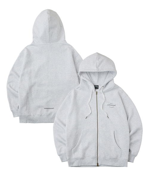 Базовый худи на молнии (White Melange)