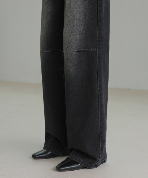 INCISION DART WASHING DENIM PANTS_NFDP4128 (BLACK)