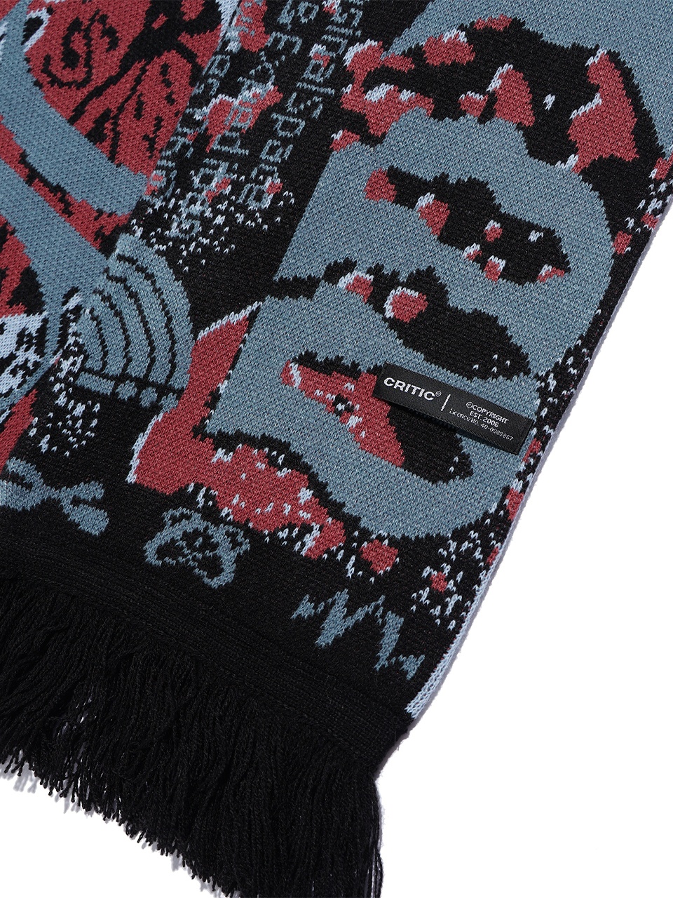 MUSINSA | CRITIC CRITIC INVASION JACQUARD MUFFLER BLACK
