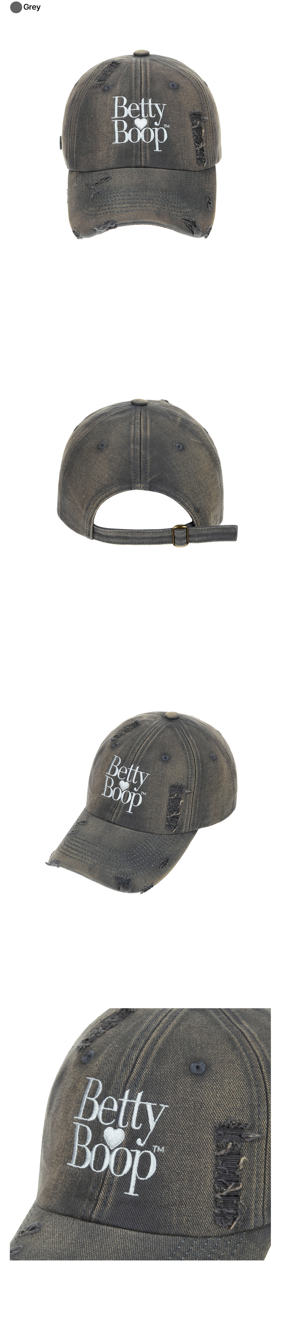 キャップ [ULKIN CANVAS x BettyBoop] Damage Denim Washing Ball Cap BettyBoop] Damage Denim Washing Ball Cap_(2 Colors) - ULKIN
