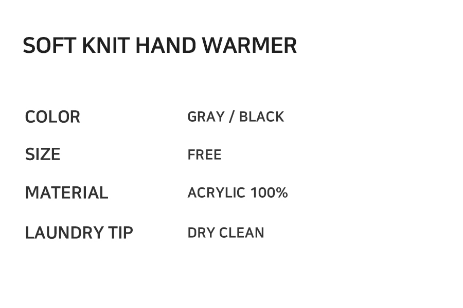 SOFT KNIT HAND WARMER - 2 COLORS BLACK