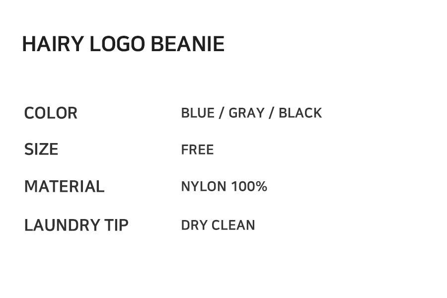 HAIRY LOGO BEANIE - 3 COLORS 