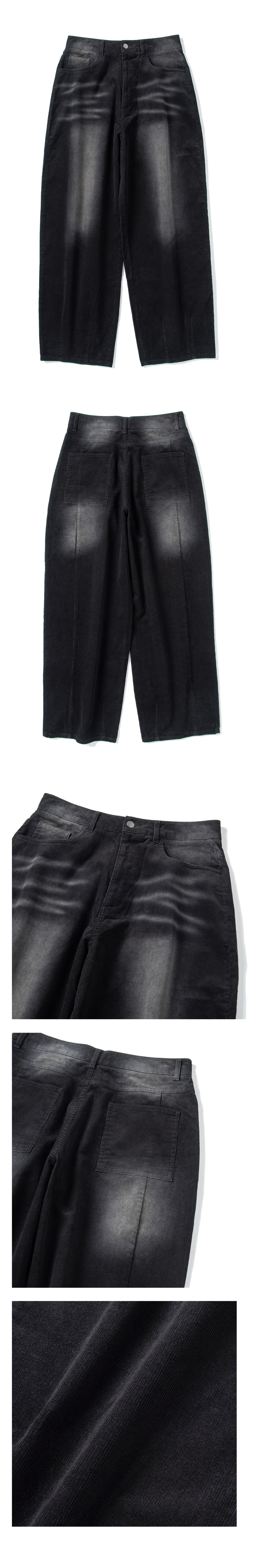 ★SUPERSUB★ Corduroy tinted washed wide pants black MUSINSA | SUPERSUB Corduroy tinted washed wide pants - black