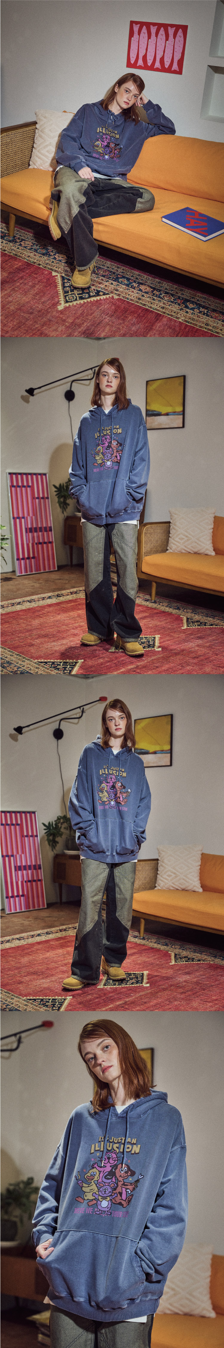 【CPGN STUDIO】24FW★ Illusion Buddy Pigment Hoodie MUSINSA | CPGN STUDIO Illusion Buddy Pigment Hoodie Dark Blue