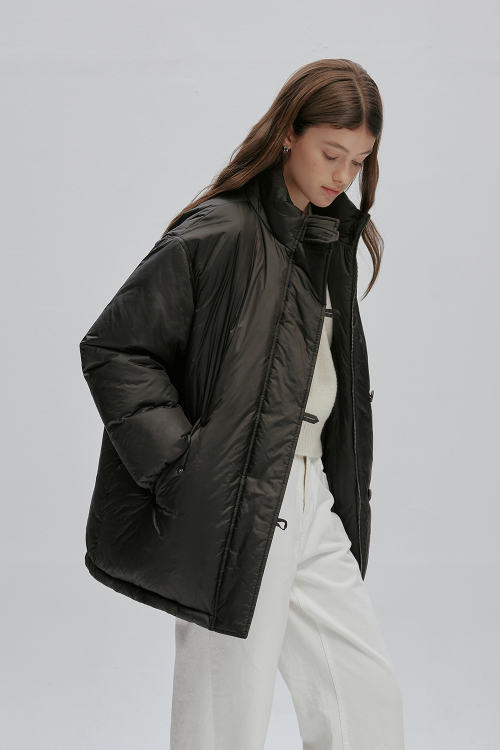 MID-LENGTH DOWN JACKET V2 (KHAKI-BLACK)