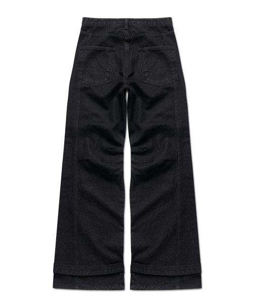 String Cargo Denim Pants