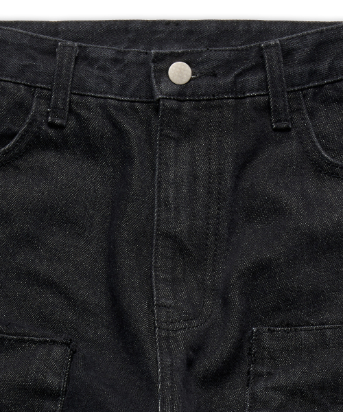 String Cargo Denim Pants