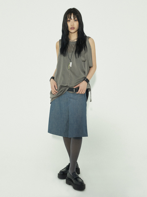 RIBBON MINI DRESS: KHAKI