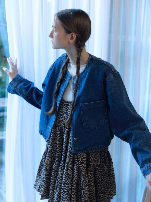 denim round jacket