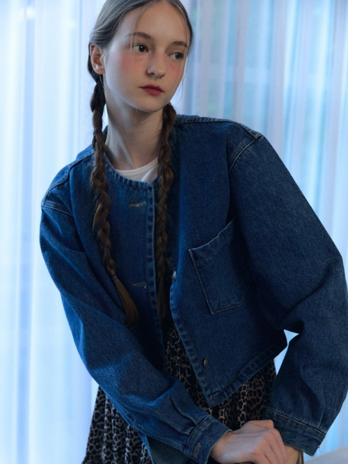 denim round jacket