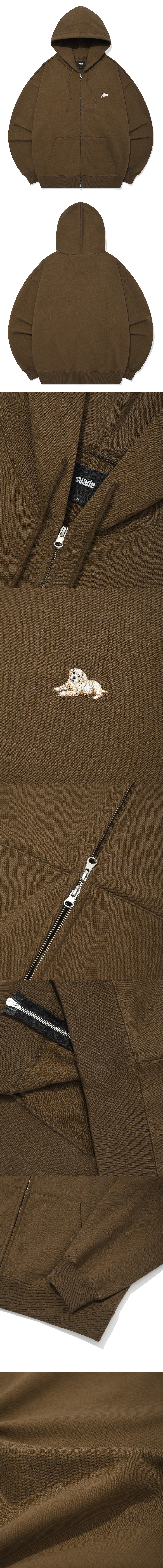MUSINSA | RETRIEVER CLUB SMALL PUPPY HOOD ZIP UP [BROWN]
