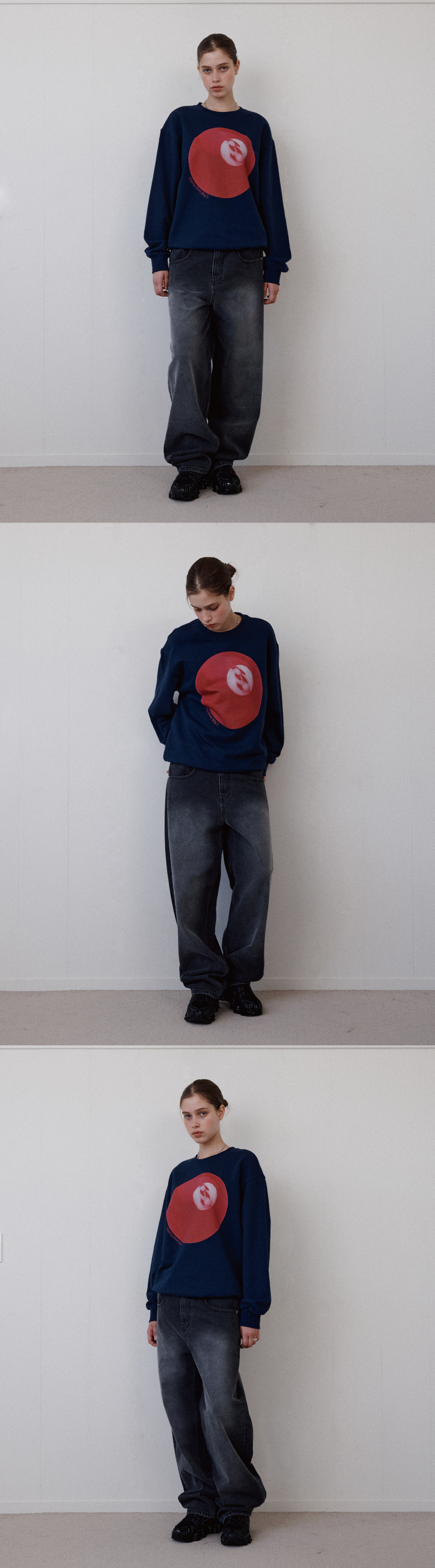 리트리버클럽(RETRIEVER CLUB) 8 BALL CREWNECK [NAVY] - 사이즈
